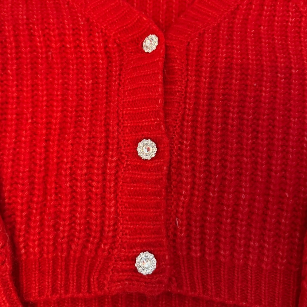 Red Cozy Knit Cardigan Sweater from Jessica Simpson - Picture 2 of 4
